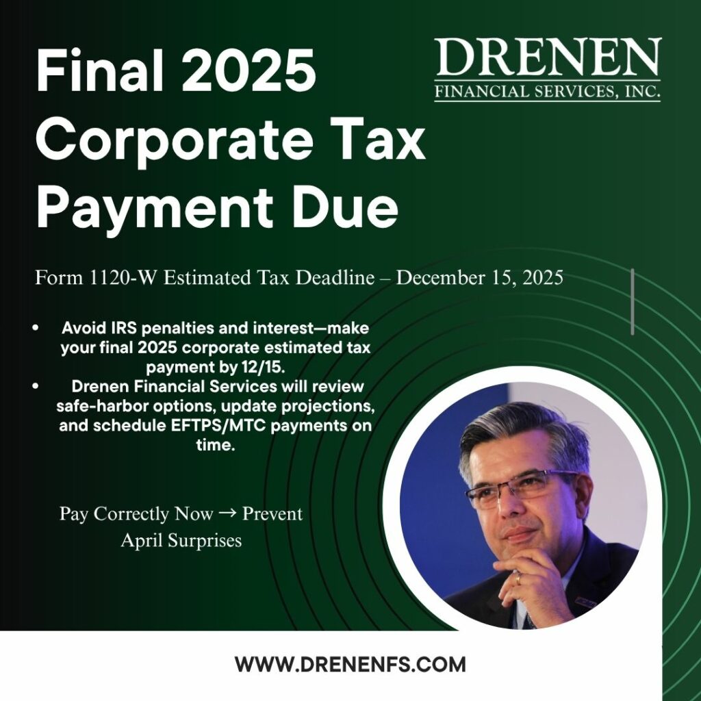 Form 1120-W payment